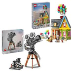 LEGO 43230 Walt Disney Tribute Camera, Memorabilia Set for Adults & 43217 Disney and Pixar ‘Up’ House​ Buildable Toy with Balloons, Carl, Russell and Dug Figures