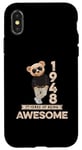 Coque pour iPhone X/XS 77ème anniversaire homme femme 1948 original Awesome ours en peluche