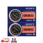 2 Piles Bouton 3V SONY CR2032 au LITHIUM (DL2032 BR2032 KL2032 L2032 ECR2032 )