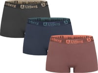 Urberg Women's Isane 3-pack Bamboo Boxers Huckleberry/Blue Nights/Phantom, XS