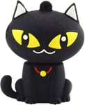 Cle Usb 64 Go Clef Usb 2.0 Fantaisie Clé Usb Chat Flash Drive Originale Mémoire U Disque Cartoon Mignon Animal Bon Cadeau Pour Enfants Amis (64Go, Noir)[Q1092]