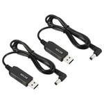 2Pcs 6W 0.5A USB Step Up Voltage Converter 5V to DC 12V Jack 90° Power Cable