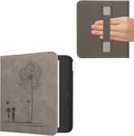 Étui Liseuse Compatible Avec Kobo Libra Colour - Étui À Rabat Magnétique Protection Ereader Avec Sangle - Gris[Com301188]