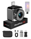 HIKMICRO Mini2Plus V2 Thermal Camera - iOS/Android, 256x192 IR Resolution, SuperIR, Adjustable Lens, 25Hz, No Battery, for Phone/Tablet/PC, USB-C/Lightning Port (Adapter Included, support iPhone 15)