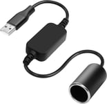 Câble Convertisseur Usb A Mâle Vers Pr Allume-Cigare 12 V 18 W Pour Caméra Embarquée, Avertisseur De Radar, Gps, Barre Lumineuse Led De Voiture Et Autres Appareils Électroniques[Q1260]