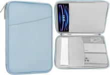 Housse De Protection Tablette 12.9 Pouce Compatible Avec 13 Pouces Ipad Pro M4 2024 Oled, 13 Pouces Ipad Air M2 2024, Macbook Pro 13"" M1 2016-2020, Sac De Transport Avec Poche, Bleu Brumeux