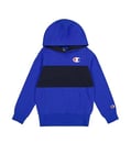 Champion Legacy Retro Sport B (306849) - Ultralight Soft Compact Fleece Color Block Hoodie, Deep Blue/Navy (BAI/NNY), 11-12 years (L) Boys FW24