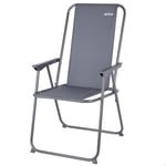 AKTIVE Chaise de Camping Pliable, 44 x 44 x 88 cm, Couleur Grise, avec butées Anti-retournement, Charge 110 kg, Structure Acier, Tissu Polyester, accoudoirs en Plastique, chaises Pliantes (63062)