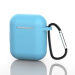 Etui souple en gel TPU pour boitier Apple Airpods coloris bleu clair