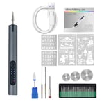 Kit stylo gravure électrique, outil gravure sans fil, mini graveur stylo gravure sur bois avec 35 embouts et accessoires pour sculpture sur verre, métal, plastique, bijoux, céramique, pierre (noir)