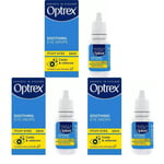 Pack of 3 Optrex™ Soothing Eye Drops, Itchy Eyes, Cools and relieves, 10ml