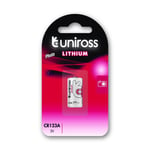 UNIROSS Pack de 1 Pile Lithium CR123A, 3V