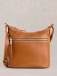 White Stuff Mini Farrah Leather Cross Body Bag, Mid Tan