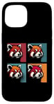 Coque pour iPhone 15 Red Panda Pop Art – Vintage coloré mignon panda rouge amoureux