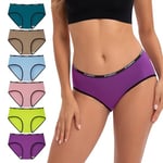 INNERSY Slip Femme Coton Taille Basse Culotte Sport Shorty Adolescente Fille Multicolore Lot de 6 (XXL, Multicolore)