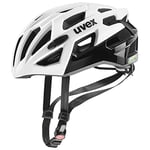 uvex Race 7 - Secure Performance Bike Helmet for Men & Women - Individual Fit - Extra Impact Protection - White Black - 51-55 cm