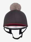 LeMieux Pom Hat Silk - Cinder | One Size, Four Way Stretch, Contrast Peak