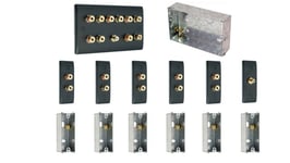 Matt Black 5.1 Surround Sound Audio AV Speaker Wall Face Plate Kit - NON SOLDER