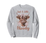 Highland Cow Just A Little Moody Cute Farm Animal Farmer Sweatshirt