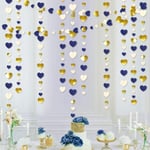 Ruusukulta Vaaleanpunainen Valkoinen Paperi Suuri pieni Love Heart Garlands Riippuva-Blue Gold Beige