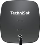 TechniSat SATMAN 65 Plus - Antenne parabolique pour 4 abonnés (Miroir Satellite 65 cm avec Support de mât et LNB 40mm Quattro-Switch Universel) Gris