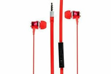 Metal In Ear Smart Phone Stereo Earphones Headphone Earbuds Headset Mic - Red