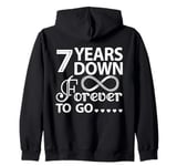 7 Years Down Forever To Go Cute 7th Wedding Anniversary Zip Hoodie