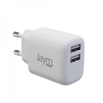 Jaym - Chargeur Rapide 12w 2 Usb 2,4a pour Apple iPhone, Samsung, Android, Macbook, Tablettes - Blanc pour iPad Pro, iPhone 15/14/13 Plus Pro Max, Galaxy S24/S23/S22, Note20,Pixel, Apple Watch, etc. - Neuf