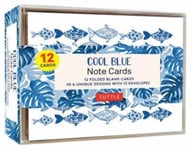 Cool Blue Note Cards  12 Cards  In 6 Designs With 13 Envelopes (Card Sized 4 1/2 X 3 3/4 inch)