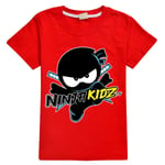 Barn NINJA KIDZ TV Cartoon Print T-shirt Casual Sommar Kortärmad Tee Toppar för Pojkar Flickor Red 7-8Years