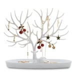 Smyckesställ, Dekorativt Smyckesträd, Halsbandsförvaring, Armbandsställ, Antler Tree Design Armband Halsband Organizer (Vit)