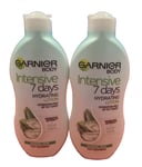 2 Packs Of GARNIER BODY INTENSIVE 7 DAYS HYDRATING LOTION WITH ALOE VERA 250ML