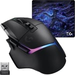 G502 X Plus Lightspeed + G640 SE Combo - Souris Gaming RVB sans Fil et Grand Tapis de Souris Gaming en Tissu (460 x 400 x 3 mm) - Noir