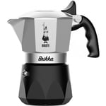 Bialetti - New Brikka 2023, Moka pot, la seule cafetière capable de faire un expresso crémeux, 2 tasses, Aluminium et Noir (7327)