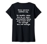 Womens Dear person behind me you are enough, Mental health on back V-Neck T-Shirt