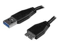 StarTech.com Câble SuperSpeed USB 3.0 slim A vers Micro B de 0,5 m - Cordon USB A vers Micro B - Mâle / Mâle - Noir - Câble USB - Micro-USB de type B (M) pour USB type A (M) - USB 3.0 - 50 cm -...