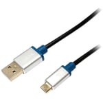 Cable USB 2.0 USB A prise male USB B micro prise male 1m - Noir