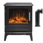 Dimplex Bari Freestanding Optiflame Electric Stove + Plastic Flue Pipe Accessory