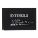 EXTENSILO Batterie compatible avec Canon EOS M2, M, 100D, SL1, Kiss X7 appareil photo, reflex numérique (820mAh, 7,4V, Li-ion)