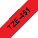 BROTHER TZ451 24 BLACK ON RED (TZE451)