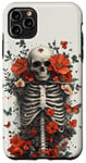 iPhone 11 Pro Max Skeleton Ribcage Anatomy with Flowers Butterflies Case