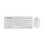 Logitech Pebble Keys 2 K380s, Multi-Device Bluetooth Wireless Keyboard + Logitech Pebble Mouse 2 M350s Slim Bluetooth Wireless Mouse, White