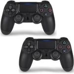 2 Pack PS4 Controller DoubleShock Trådlös för Playstation 4 Svart