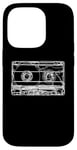 Coque pour iPhone 14 Pro Croquis de cassette de musique rétro Croquis audio vintage