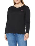 Levi's Women's Plus Size Long-Sleeve Baby Tee T-Shirt, Caviar, 1XL