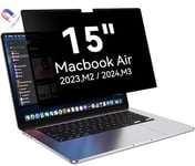 Magnétique Filtre de Confidentialité Premium pour Macbook Air 15 Pouces (2023-2024,M2,M3) Modèle: A2941 A3114, Amovible Protection écran pour Mac Air 15, Filtre Anti Espion Anti-Lumière Bleu