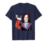 Funny Kamala Harris Lost Election Holding Christmas Stocking T-Shirt