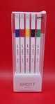 UNI EMOTT Mitsubishi Fine Liner Tip Pen Assorted Pack 5 Colors Ink 0.4mm Tip