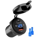 4X(18W  Charge 3.0 USB Car Charger 48W Type-C PD Fast Charge Socket Outlet Adapt