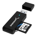 Lecteur de Carte Mémoire, SD/Micro SD à USB 3.2 Adaptateur Double Slot pour Cartes MMC, TF, SDXC, SDHC,Micro SDHC, Micro SDXC, UHS-I, 5Gbps Transfert Rapide, Accès Simultané à 2 Cartes (CR-T2MS)